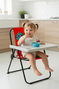 2–6 Yaş, Baby Dinazor Katlanır Oyun Aktivite Masası, Tak-Çıkar Masa ile-KIRMIZI